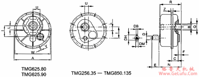 TMG悬挂式齿轮减速机外型安装尺寸(图2)
