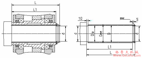 QSC型减速机输出轴的联接型式与尺寸(图2)