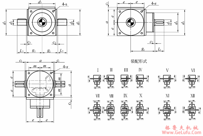 SPS型换向机的外形和连接尺寸(图2)