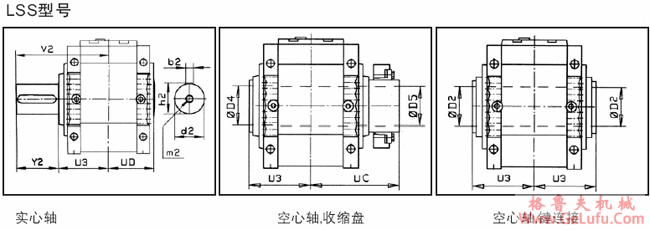 MC系列硬齿面中型齿轮减速机安装尺寸(3级锥齿轮―斜齿轮减速机水平安装)(图3)
