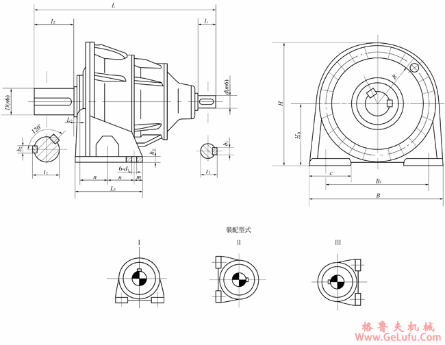 NBD250、NBD280、NBD315、NBD355、NBD400、NBD450、NBD500、NBD560型行星齿轮减速机外形及安装尺寸（规格代号1-8）JB/T6502-93 (图2)