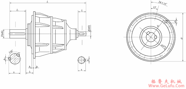 NBF250、NBF280、NBF315、NBF355、NBF400、NBF450、NBF500、NBF560型行星齿轮减速机外形及安装尺寸JB/T6502-93 (图2)