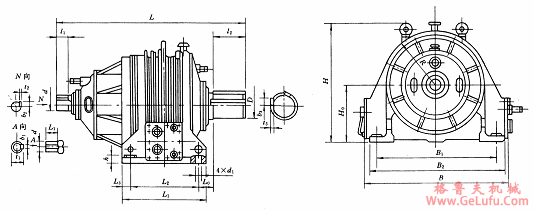 ZZS355、ZZS400、ZZS450、ZZS500、ZZS560、ZZS610、ZZS710、ZZS800、ZZS900、ZZS1000、ZZS1120、ZZS1250、ZZS1400、ZZS1600、ZZS1800型行星齿轮减速机外形及安装尺寸JB/T9043.2-1999(图2)