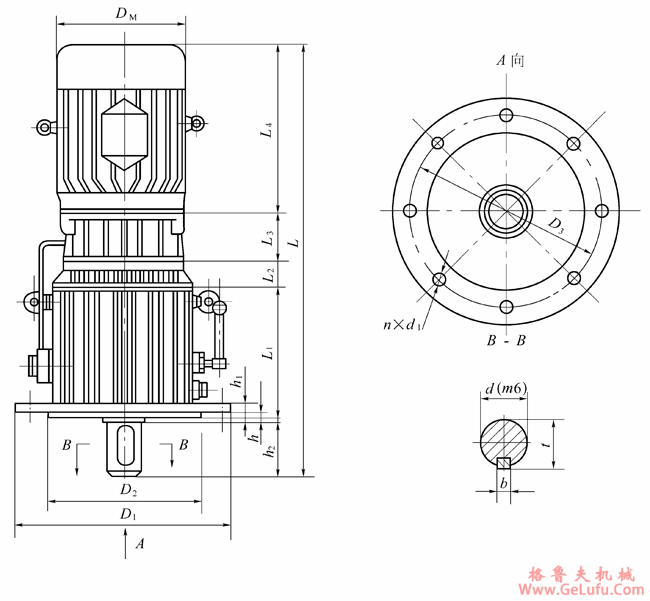 NGW-L型单级行星齿轮减速机外形及安装尺寸JB3724-84(图3)