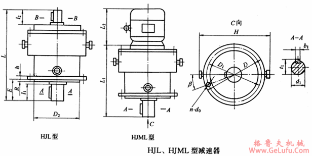 HJL、HJML-B型星轮减速机外形及安装尺寸JB/T8712-1998(图2)