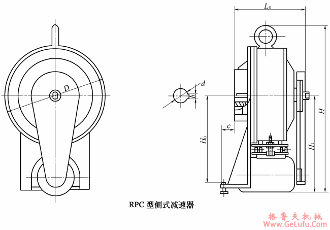 RPC20、RPC50、RPC75、RPC100型行星齿轮减速机外形及主要尺寸JB/T6767-1993(图2)