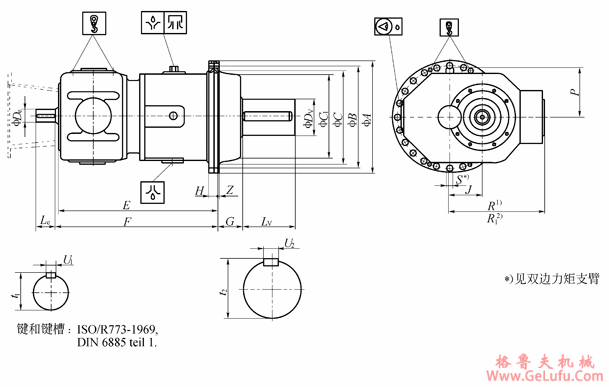 P3S…N…-112/VVN实心轴,法兰安装外形尺寸(图2) P3S…N…-112/VVN实心轴,法兰安装外形尺寸(图2)