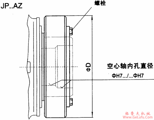 JP系列行星减速机带胀紧盘空心输出轴尺寸（规格9..36）(图2)