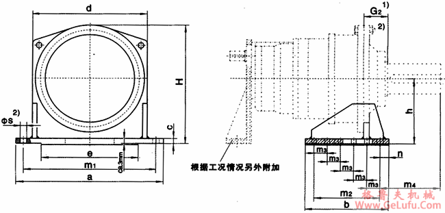 JP系列行星减速机附件、减速机底座(图2)