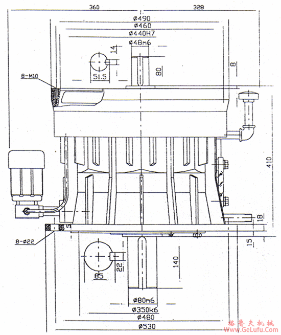11J（i=20）外形及安装尺寸(图2)
