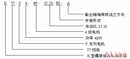 K系列螺旋锥齿轮减速机特点型号及标记示例Q/ZTB 06-2001(图2)