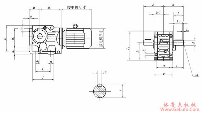 JTK37-JTK157底角安装式斜齿轮-锥齿轮减速电机外形安装尺寸(图2)