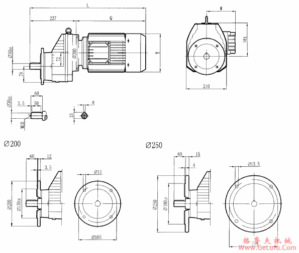 RCXF77..型硬齿轮减速机安装尺寸图(图2)