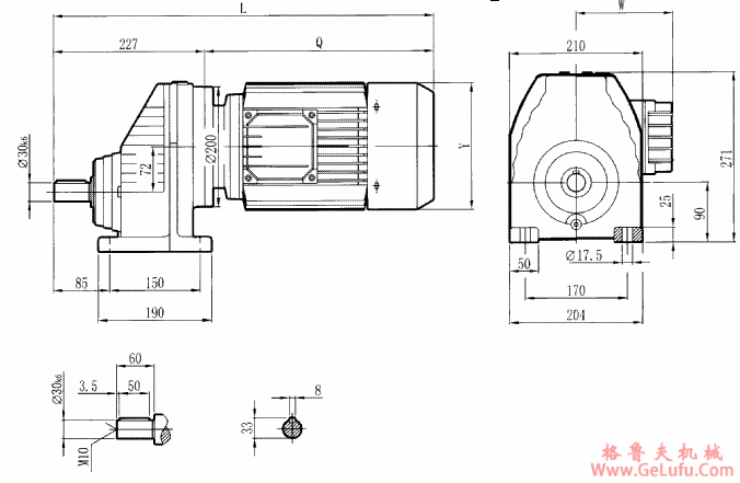 RCX77..型硬齿轮减速机安装尺寸图(图2)