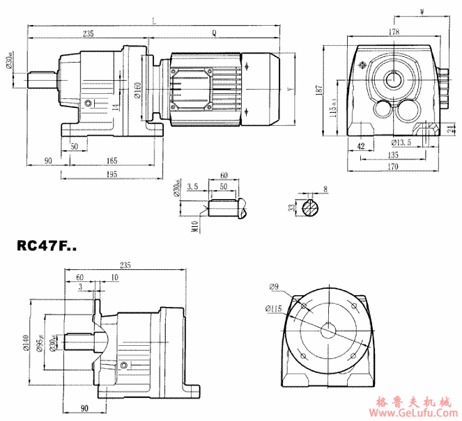 RC47..型硬齿轮减速机安装尺寸图(图2)