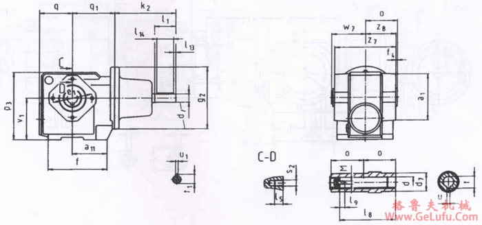 SWA80ZS轴装式,轴输入型斜齿轮―蜗轮蜗杆减速电机外形及安装尺寸(图2) SWA80ZS轴装式,轴输入型斜齿轮―蜗轮蜗杆减速电机外形及安装尺寸(图2)