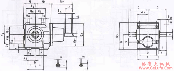 SWD80ZS底脚式，轴输入型斜齿轮―蜗轮蜗杆减速电机外形及安装尺寸(图2)