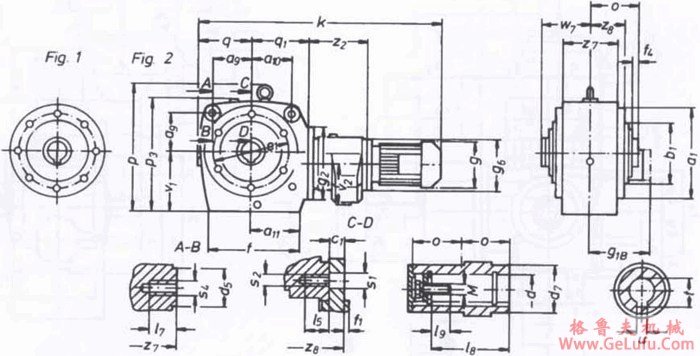 SWA225S115-SWA280S115轴装式,空心轴输出组合型斜齿轮―蜗轮蜗杆减速电机外形及安装尺寸(图2) SWA225S115-SWA280S115轴装式,空心轴输出组合型斜齿轮―蜗轮蜗杆减速电机外形及安装尺寸(图2)