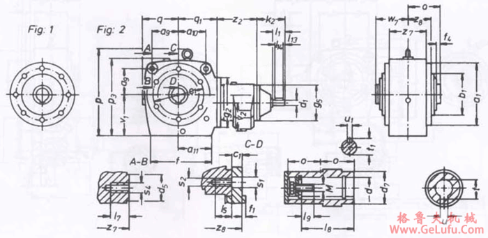 SWA140S90ZS-SWA280S115ZS轴装式,轴输入组合型斜齿轮―蜗轮蜗杆减速电机外形及安装尺寸(图2) SWA140S90ZS-SWA280S115ZS轴装式,轴输入组合型斜齿轮―蜗轮蜗杆减速电机外形及安装尺寸(图2)