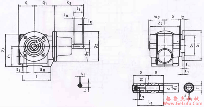 SWFA80ZS法兰轴装式，轴输入型斜齿轮―蜗轮蜗杆减速电机外形及安装尺寸(图2)