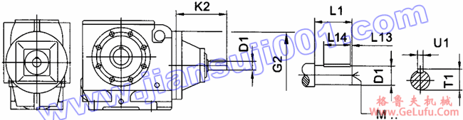 JRTS斜齿轮――蜗轮蜗杆减速电机安装尺寸（JRTS..AD..）(图2)