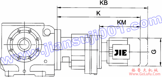 JRTS斜齿轮――蜗轮蜗杆减速电机安装尺寸（JRTS..R..）(图2)