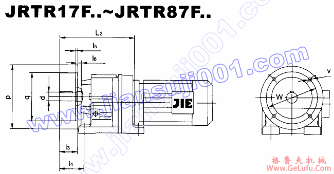 JRTR斜齿轮减速电机安装尺寸(JRTR17..～JRTR167..,JRTR17F..～JRTR87F..)(图3)