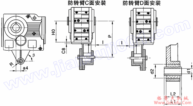 WK系列弧齿锥齿轮硬齿面减速机安装尺寸（WKAT37-WKAT157）(图2)