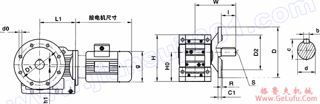 WK系列弧齿锥齿轮硬齿面减速机安装尺寸（WKF127-WKF157）(图2)