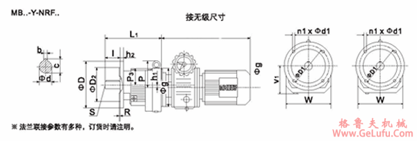 NRF17、NRF27、NRF37、NRF47、NRF57、NRF67、NRF77、NRF87、NRF97、NRF107、NRF137、NRF147、NRF167、系列斜齿轮减速安装尺寸(图2)