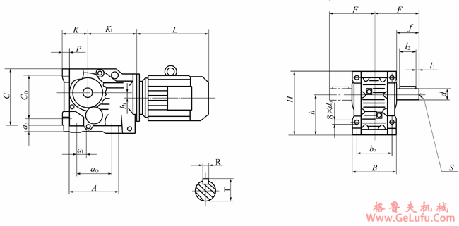 YCZJ100D、YCZJ112D、YCZJ140D、YCZJ180D、YCZJ212D、YCZJ265D、YCZJ315D、YCZJ375D、YCZJ450D、YCZJ500D、YCZJ600D系列斜齿轮－螺旋锥齿轮减速三相异步电动机外形及安装尺寸(图2)