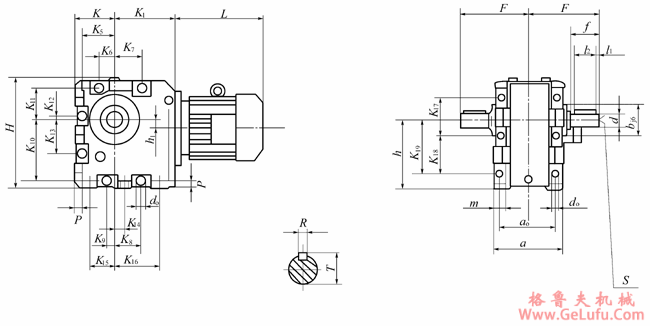YCZJ100D、YCZJ112D、YCZJ140D、YCZJ180D、YCZJ212D、YCZJ265D、YCZJ315D、YCZJ375D、YCZJ450D、YCZJ500D、YCZJ600D系列斜齿轮－螺旋锥齿轮减速三相异步电动机外形及安装尺寸(图3)