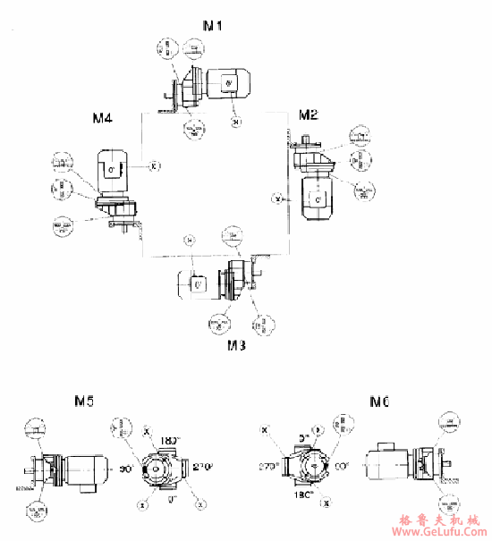 GRX57-GR107斜齿轮减速电机安装形式示例图(图2)