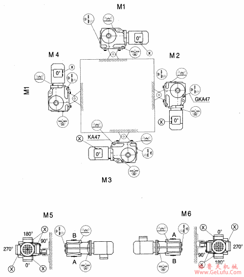 GKAT/GKA37-157斜齿轮弧齿锥齿轮减速电机安装形式图(图2)