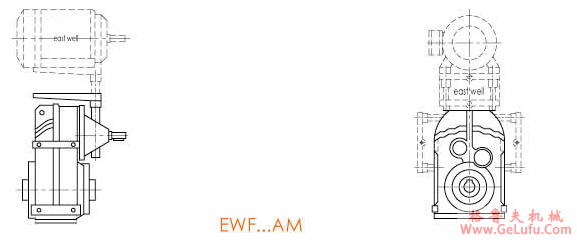 EWF系列平行轴斜齿轮减速机输入方式尺寸图表(图5)