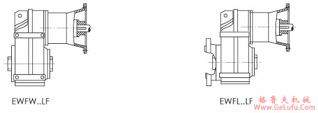 EWF系列平行轴斜齿轮减速机输入方式尺寸图表(图2)