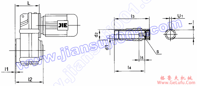 JRTF平行轴――斜齿轮减速电机安装尺寸(JRTFA27..～JRTFA157..)(图3)