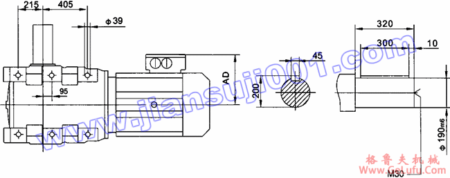 JRTK斜齿轮――伞齿轮减速机电机安装尺寸(JRTK187..)(图2)