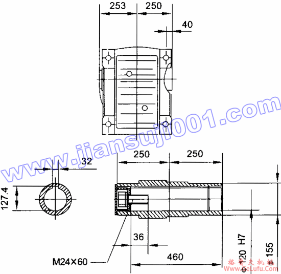 JRTK斜齿轮――伞齿轮减速机电机安装尺寸(JRTKA157..)(图3)