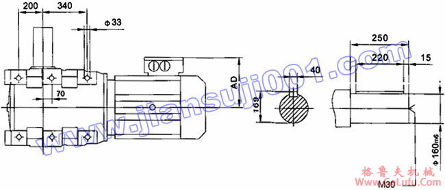 JRTK斜齿轮――伞齿轮减速机电机安装尺寸(JRTK167..)(图2)