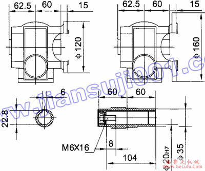 JRTS斜齿轮――蜗轮蜗杆减速电机安装尺寸（JRTSAF37..）(图2)