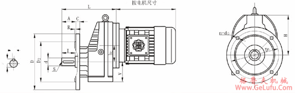 DR系列斜齿硬齿面减速机安装尺寸（DRF）(图2)