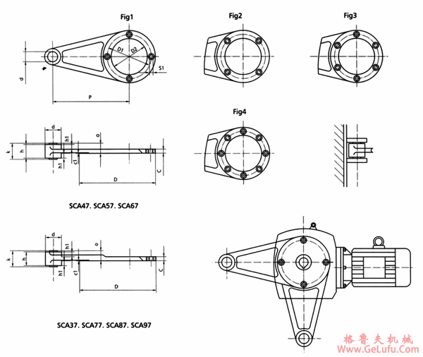 SC系列斜齿蜗轮减速机外形尺寸(图5)