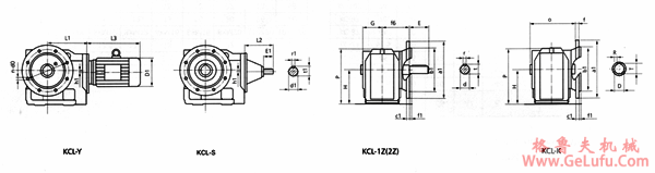 KC系列斜齿-螺旋锥齿减速机外形尺寸(图3)