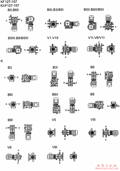 TXK系列斜齿轮-锥齿轮减速电机接线盒位置及安装形式(图4)