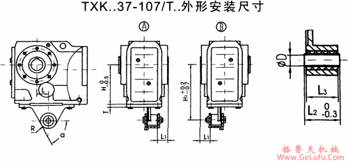 TXK..37/T-TXK..157/T型斜齿轮-锥齿轮减速电机外形及安装尺寸(图2)