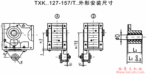 TXK..37/T-TXK..157/T型斜齿轮-锥齿轮减速电机外形及安装尺寸(图3) TXK..37/T-TXK..157/T型斜齿轮-锥齿轮减速电机外形及安装尺寸(图3)