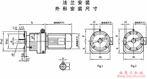 TXRF37-TXRF167斜齿轮减速电机法兰安装外形安装尺寸(图2)