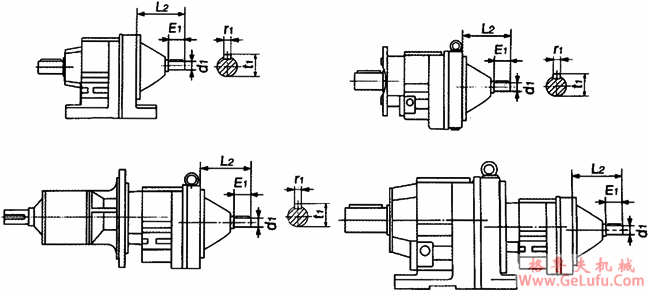 JR系列斜齿轮减速机输入轴尺寸(图2) JR系列斜齿轮减速机输入轴尺寸(图2)
