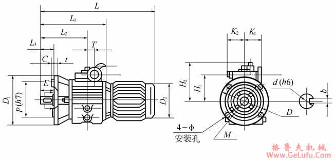 URXV（立式）系列外形及安装尺寸(图2)